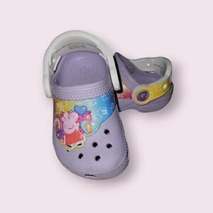 Peppa Pig Crocs Clogs Shoes Size C5 Purple